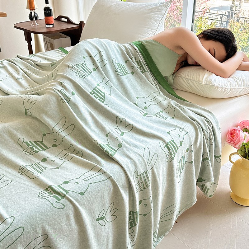 夏季竹纤维盖毯a类母婴级凉感毛巾E被午睡冰丝毯子冷感薄夏凉垫毯