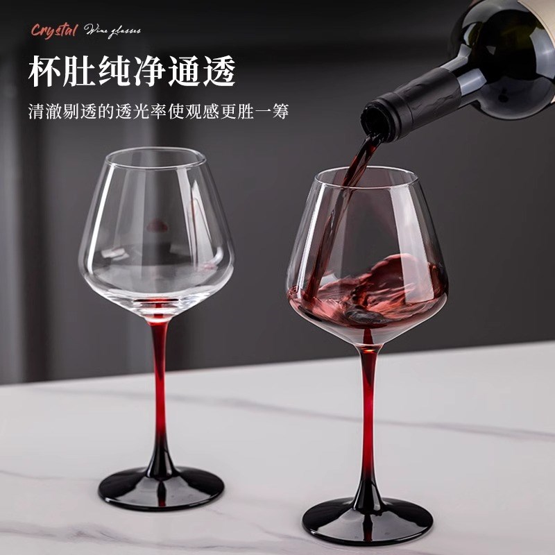 家用高颜值高脚红酒杯轻奢高档套装水晶I杯子勃艮第葡萄酒杯醒酒