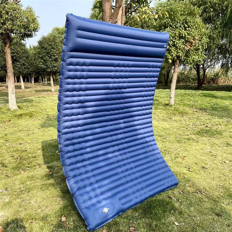 户外露营脚踏式气垫床防划耐磨家用车载可携式双人V自动充气床睡