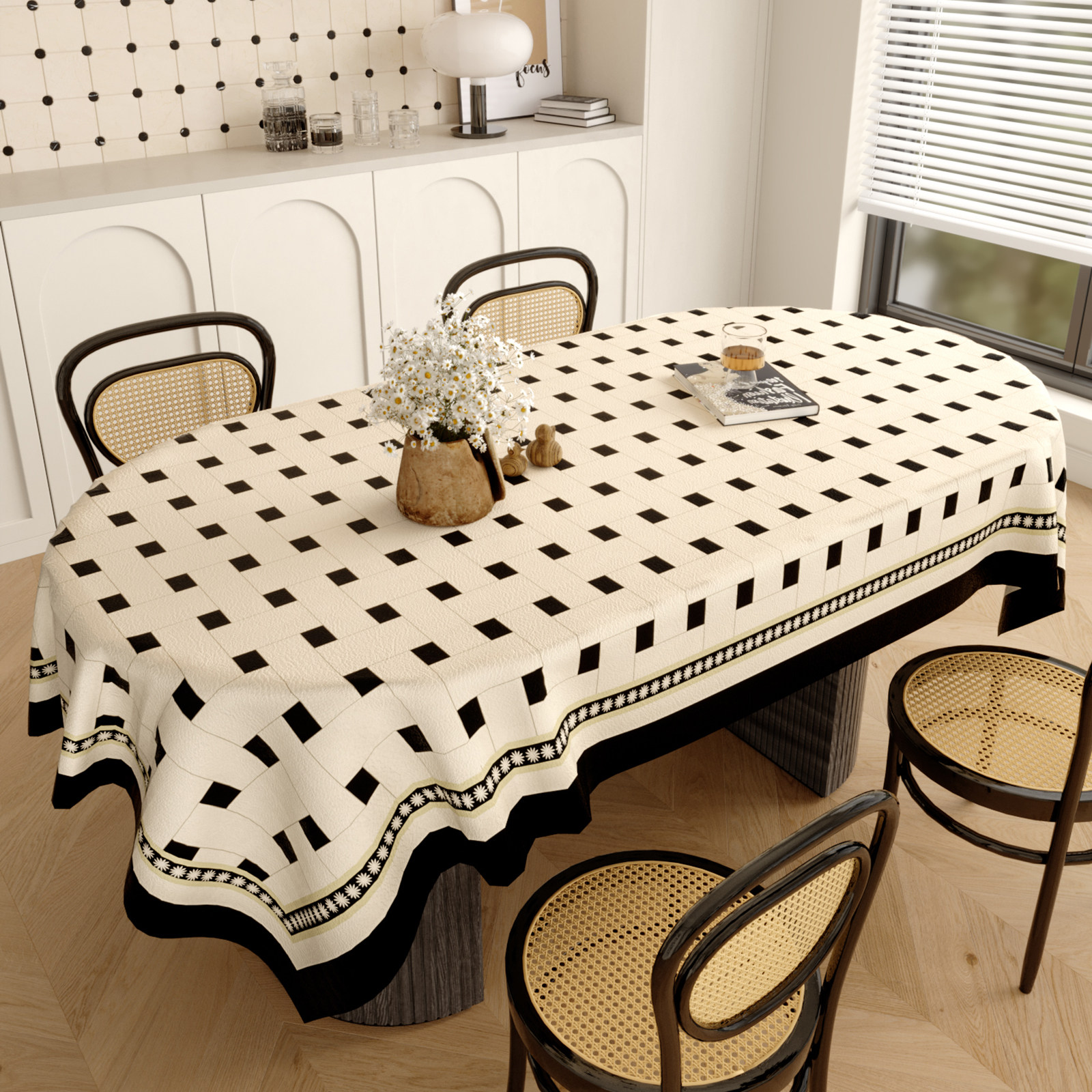 法式客厅茶几隔热桌布免洗防水防油椭圆I形餐桌轻奢高级感桌布桌