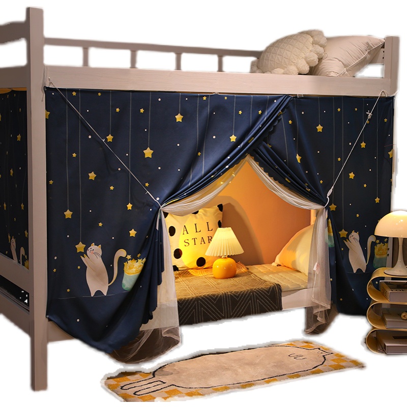 蚊帐床帘遮光一体式学生宿舍上下铺床围挡布上铺夏季202Z3新款单