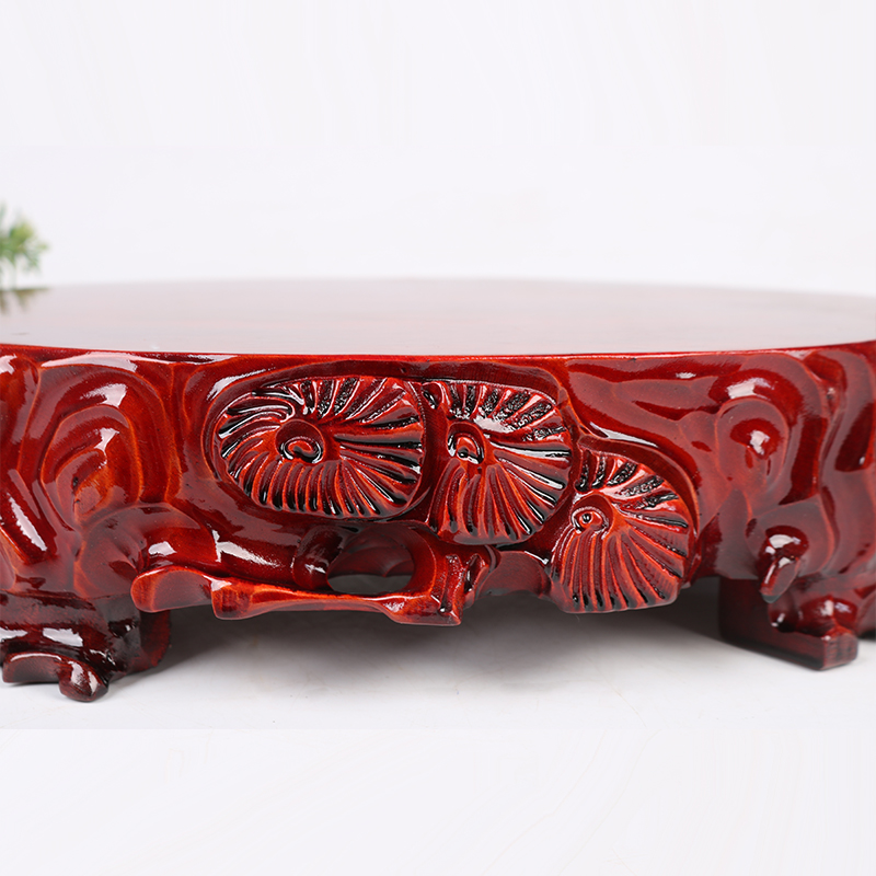 C012玉奇石底座实木底座可挖槽大号椭圆形N花盆景摆件底座木座托