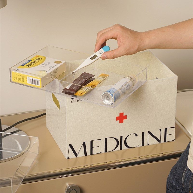 亚克力家庭药品收纳盒医药箱防尘医疗提手箱急救包居家.应急大容,收纳整理,药盒,淘宝优惠券,粉丝福利购,淘宝优惠卷