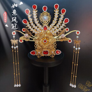 神仙凤冠黑妈妈头饰泰山奶奶王母九天观音菩萨九尾狐娘娘手工凤冠