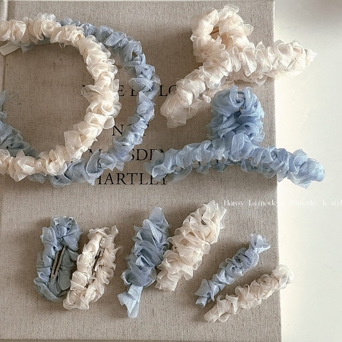 堆叠褶皱纯色网纱发夹蓝白甜美可爱刘海夹鸭嘴夹抓夹发饰新款,饰品/流行首饰/时尚饰品新,发饰,淘宝优惠券,粉丝福利购,淘宝优惠卷