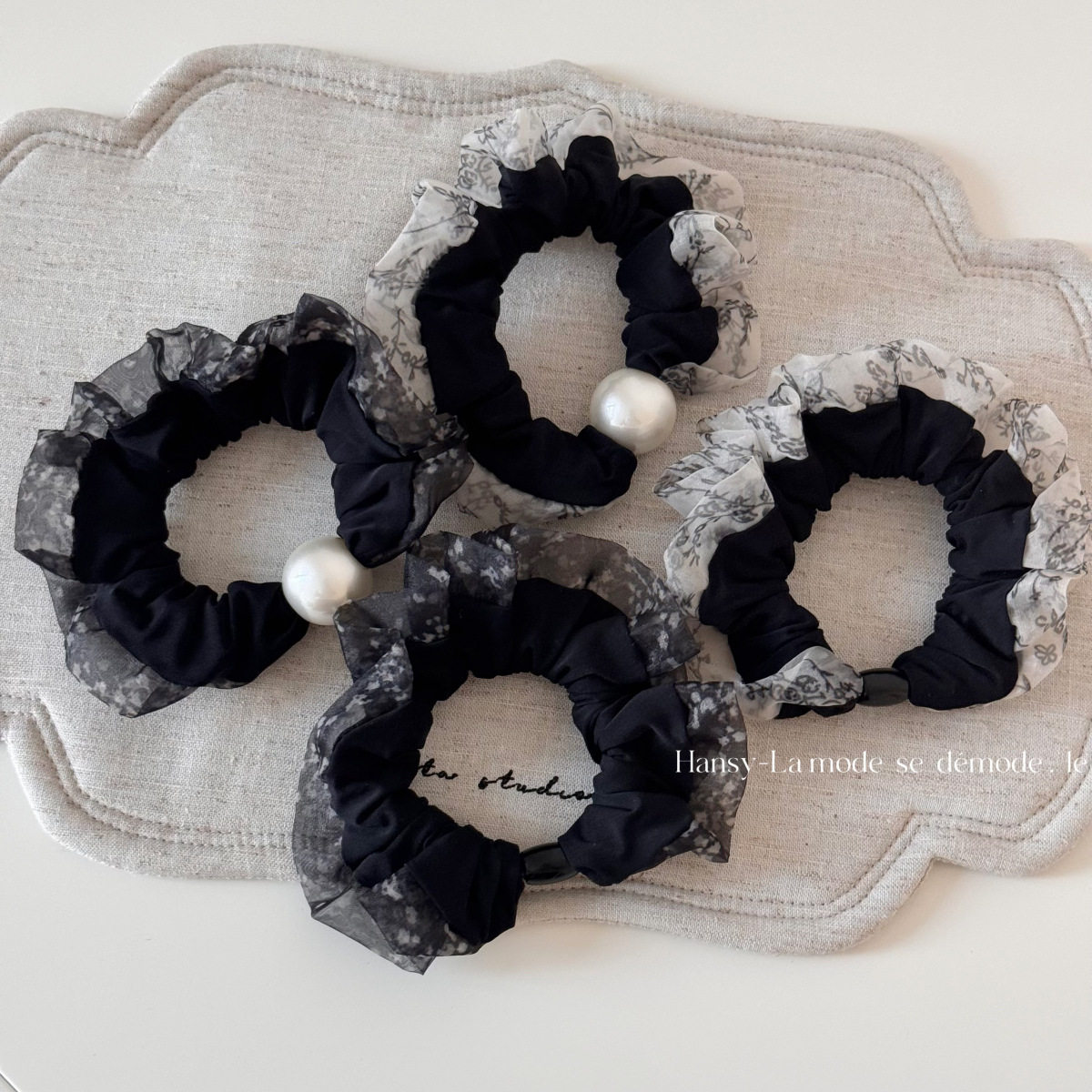 高弹力复古珍珠头绳清新花边小肠发圈简约马尾发绳扎头发皮筋皮套,饰品/流行首饰/时尚饰品新,发饰,淘宝优惠券,粉丝福利购,淘宝优惠卷