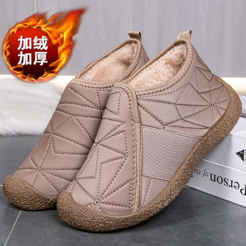 老北京棉布鞋女冬季保暖妈妈棉靴加绒加厚女款棉鞋冬季外穿女拖鞋