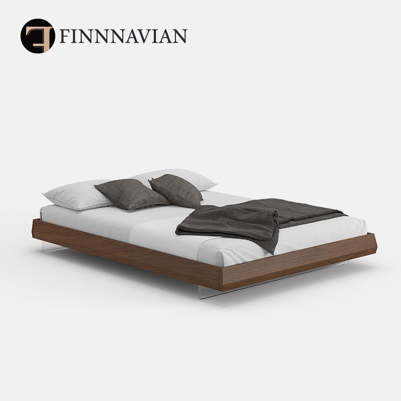 芬纳维亚 网红北美黑胡桃实木双人无床头橡木悬浮床(Hover翱翔）