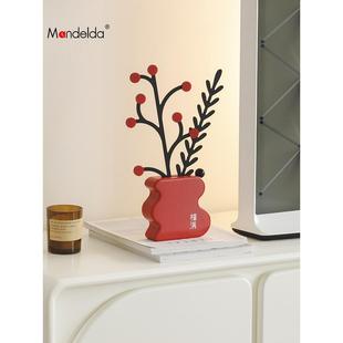 满得达客厅卧室电视柜饰品家居桌面玄关仿真花装 饰摆件轻奢高档