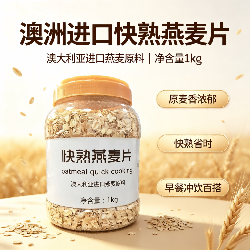 澳洲燕麦片即食早餐快熟燕麦片燕麦原味进口澳洲营养代餐即食燕麦