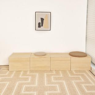 定做实木箱子储物箱拼接床小户型榻榻米木箱拼床可坐收纳箱加宽床