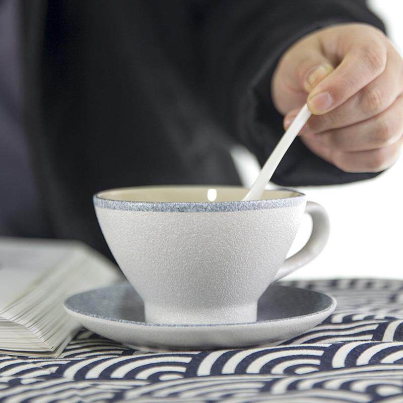 和风四季北欧风咖啡杯碟套装素色水杯陶瓷杯简约陶瓷咖啡杯