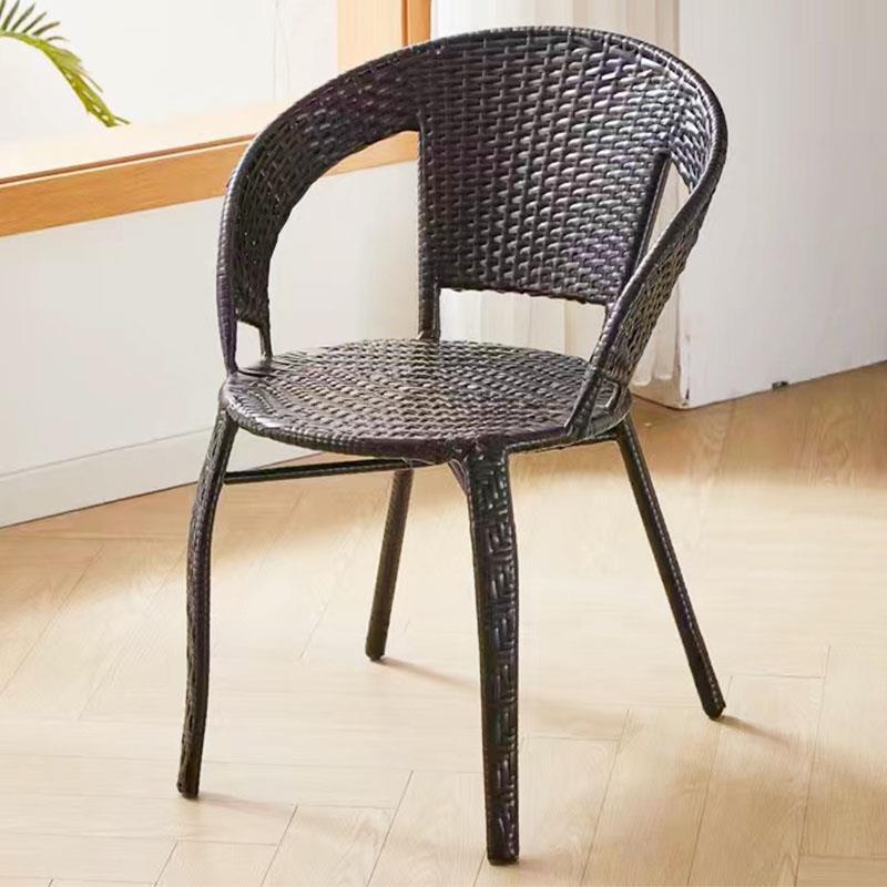 阳台小藤椅子单人扶手靠背椅编织家用老人庭院单人休闲 户外藤编