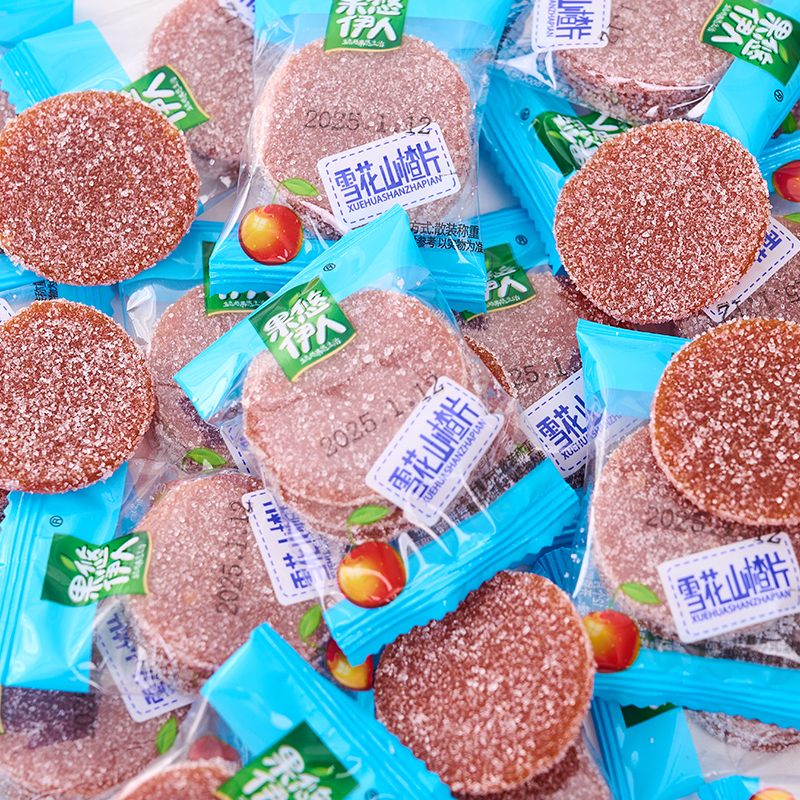 果悠伊人雪花山楂片手工原味山楂条山楂饼果脯蜜饯散装解馋小零食