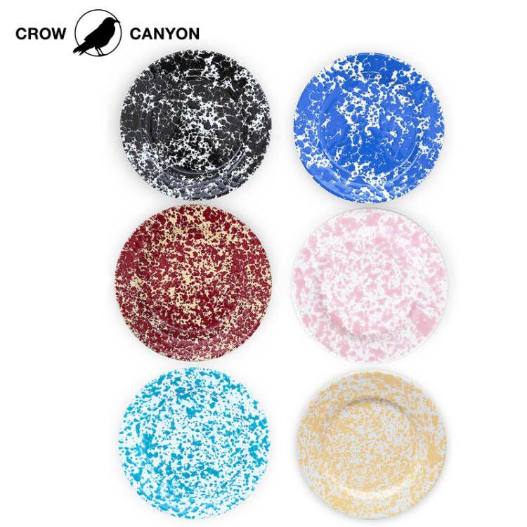 现货美国Crow Canyon Home搪瓷琺瑯复古餐具餐盘点心盘水果盘子