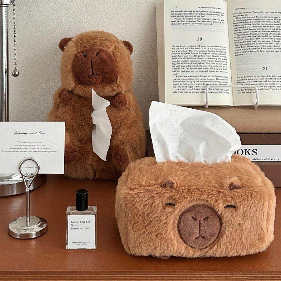 卡皮巴拉公仔周边纸巾盒毛绒水豚抽纸盒可爱玩偶创意挂式车载纸巾,收纳整理,纸巾盒,淘宝优惠券,粉丝福利购,淘宝优惠卷