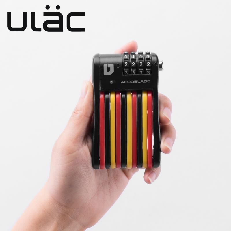 ULAC优力密码折叠锁自行车锁防盗炫彩可携式山地公路车骑行迷你锁