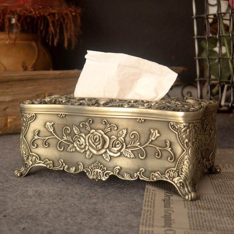 欧式纸巾盒覆古锡色餐抽家居客厅创意轻奢有高档样板房装饰品200,家居饰品,装饰纸巾盒,淘宝优惠券,粉丝福利购,淘宝优惠卷
