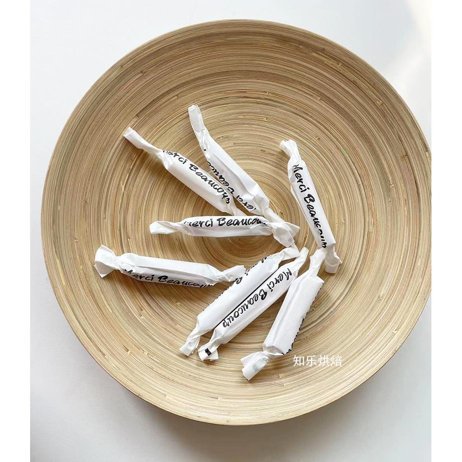 500张英文字merci简约牛轧糖纸包装糖果小纸张感谢