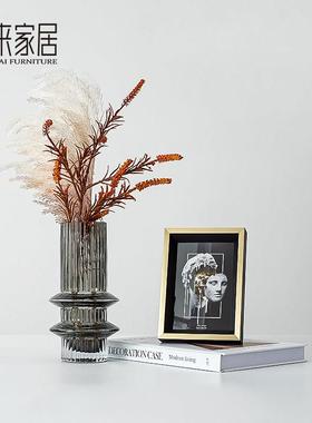 样板间床头柜套装摆件轻奢高级感摆饰房间卧室花瓶相框组合装饰品