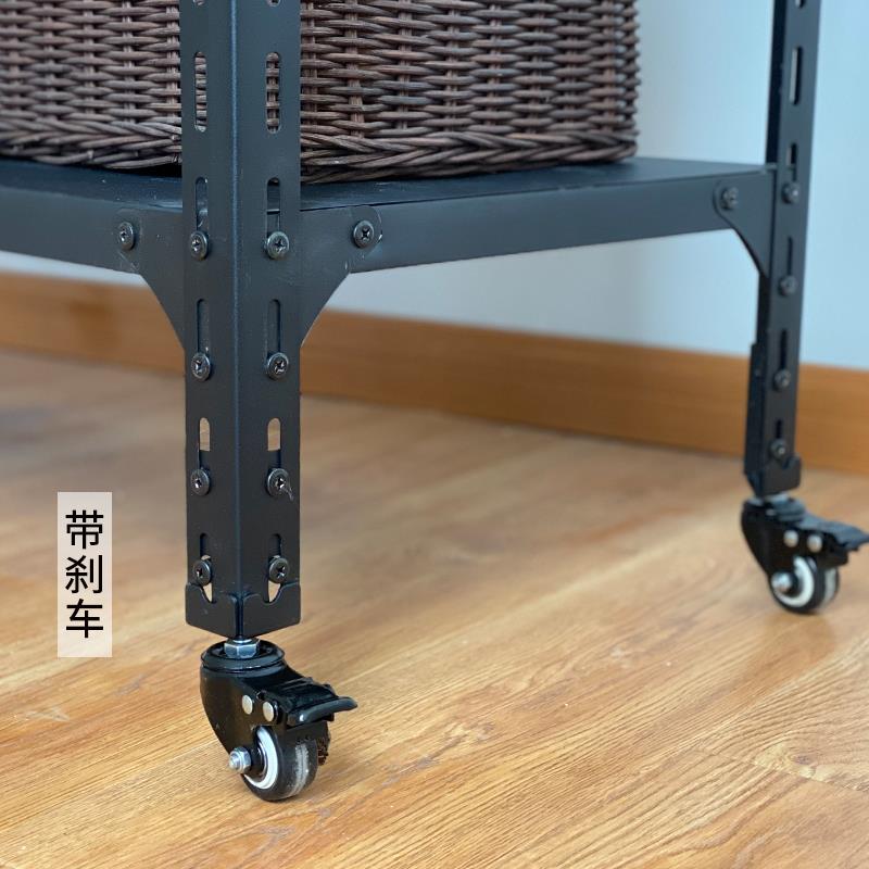 货架用万向轮静音重型橡胶脚轮置物架角钢货架轮子带刹车轱辘
