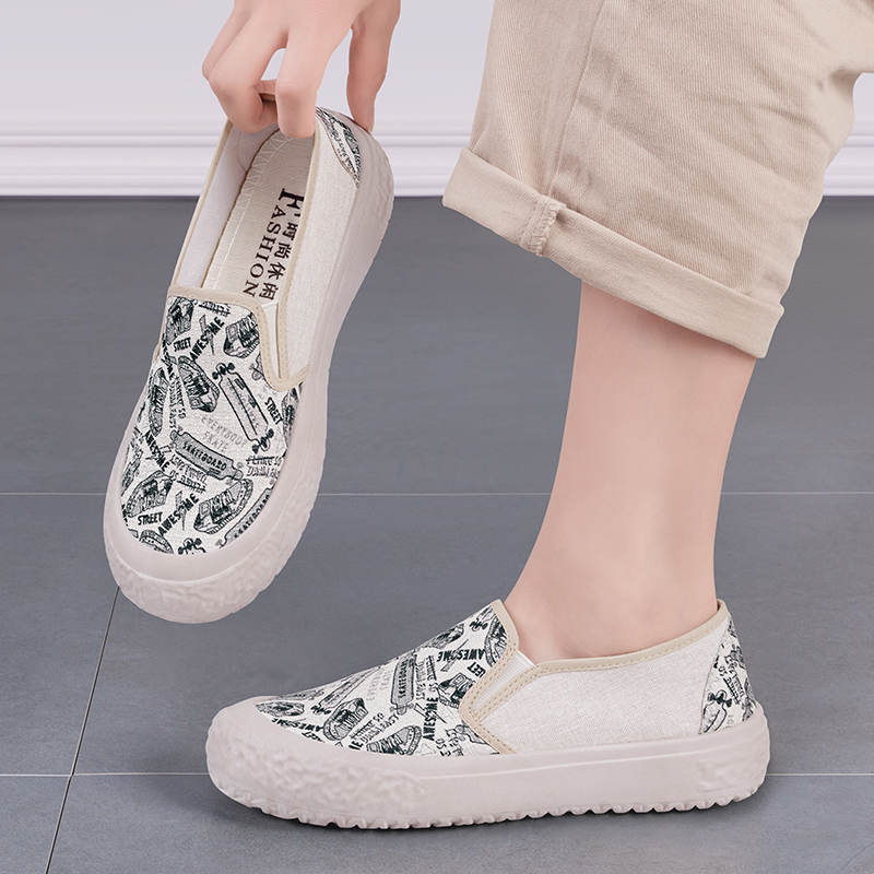 帆布鞋女新款厚底百搭