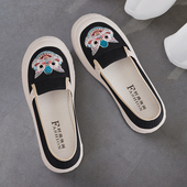 防滑渔夫鞋 夏季 休闲老北京布鞋 正品 布鞋 透气厚底帆布鞋 女2026新款