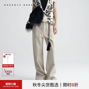 淡人穿搭裤 RODERIC 复古百搭松弛感麻棉休闲直腿裤 新款 子 WONG春季