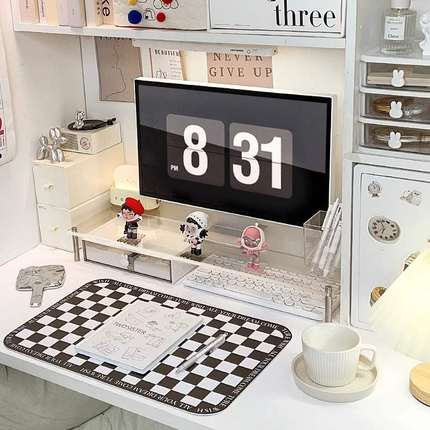 电脑增高架显示器支架亚克力桌面置物架台式笔记本办公室工位收纳