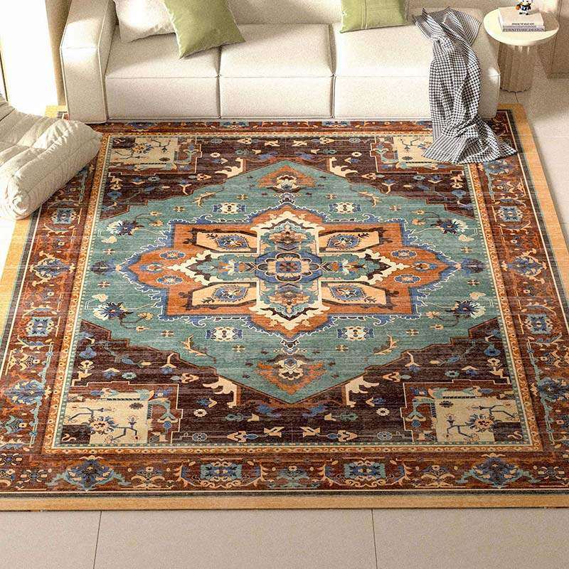 亚马逊波斯客厅地毯印花水洗沙发茶几卧室床边毯家居ins风可机洗