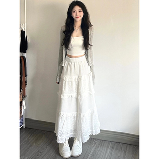 加长版 甜美显瘦蕾丝高级感蛋糕裙 175高个子白色半身裙女夏季 新款