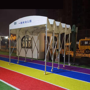 可移动简易工棚大跨度彩钢蓬工地钢结构防雨篷中建轨道活动铁皮棚