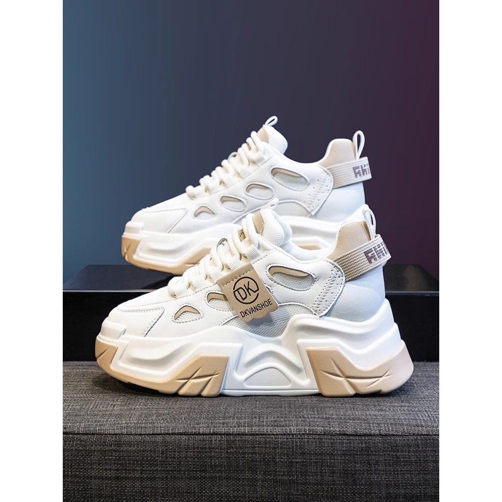 真皮内增高老爹鞋女2025春秋新爆款厚底休闲运动鞋加绒松糕小白鞋,女鞋,时尚休闲鞋,淘宝优惠券,粉丝福利购,淘宝优惠卷