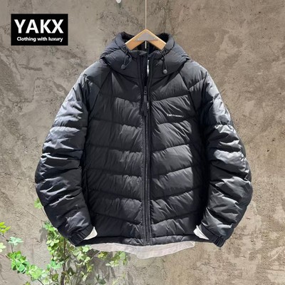 高端轻薄排骨羽绒服男士冬季2025新款爆款潮流白鸭绒连帽外套男款