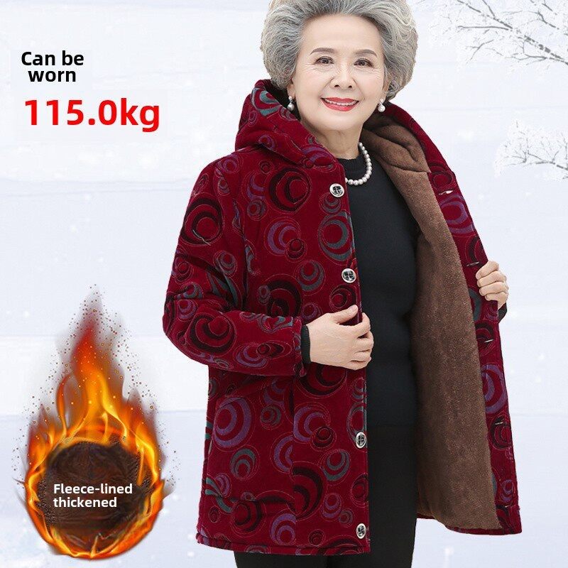 中老年人妈妈棉袄女冬季加肥加大码棉衣外套奶奶冬装加厚保暖棉服