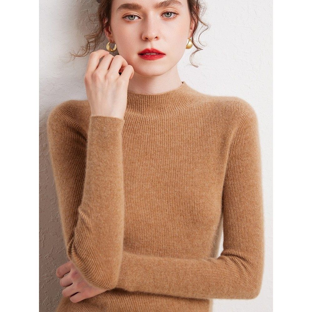 100%纯山羊绒衫女无缝一线成衣半高领秋冬羊绒毛衣修身针织打底衫,女装/女士精品,羊绒衫,淘宝优惠券,粉丝福利购,淘宝优惠卷