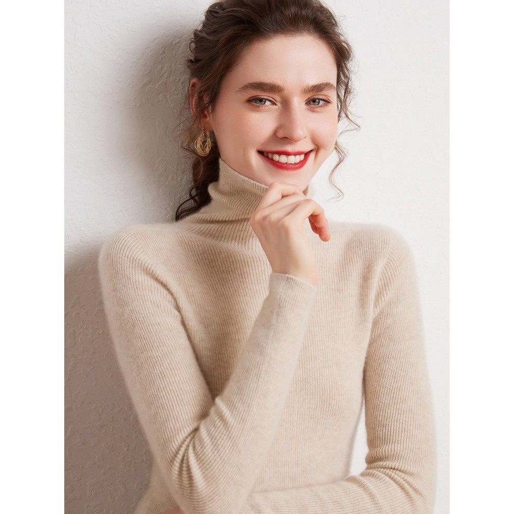 100%纯山羊绒衫女高领一线成衣秋冬修身堆堆领毛衣紧身针织打底衫,女装/女士精品,羊绒衫,淘宝优惠券,粉丝福利购,淘宝优惠卷