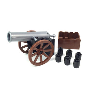 可发射大炮军事场景儿童拼装组装小颗粒积木武器玩具男孩古代打仗