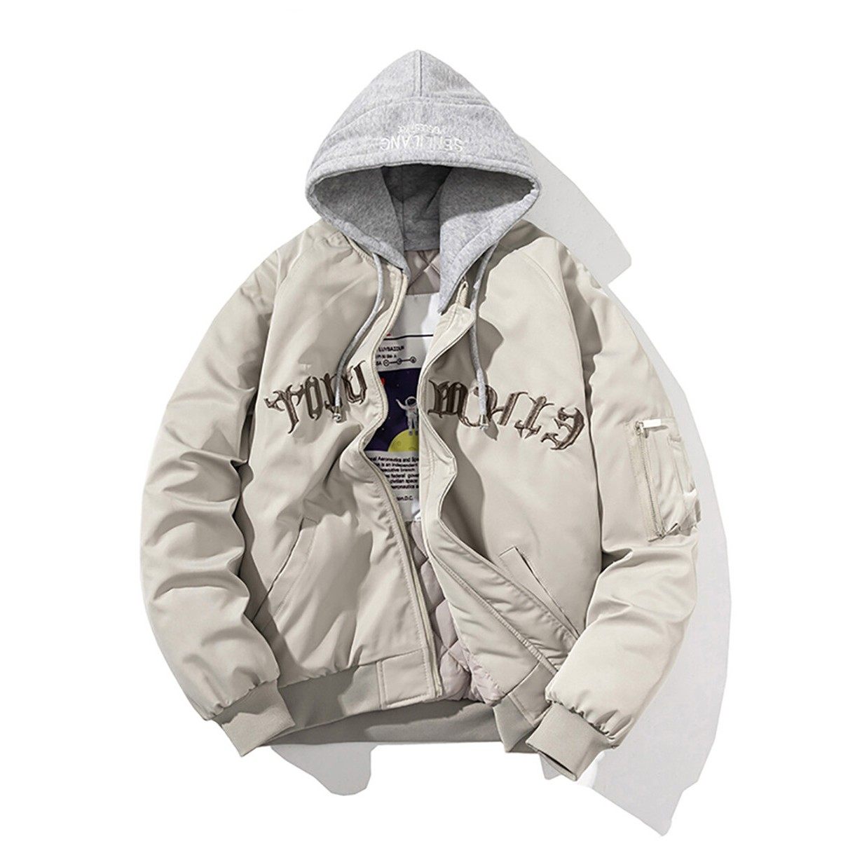 MUSONMU秋冬棒球服外套男女情侣加棉加厚潮牌飞行员夹克棉衣棉袄