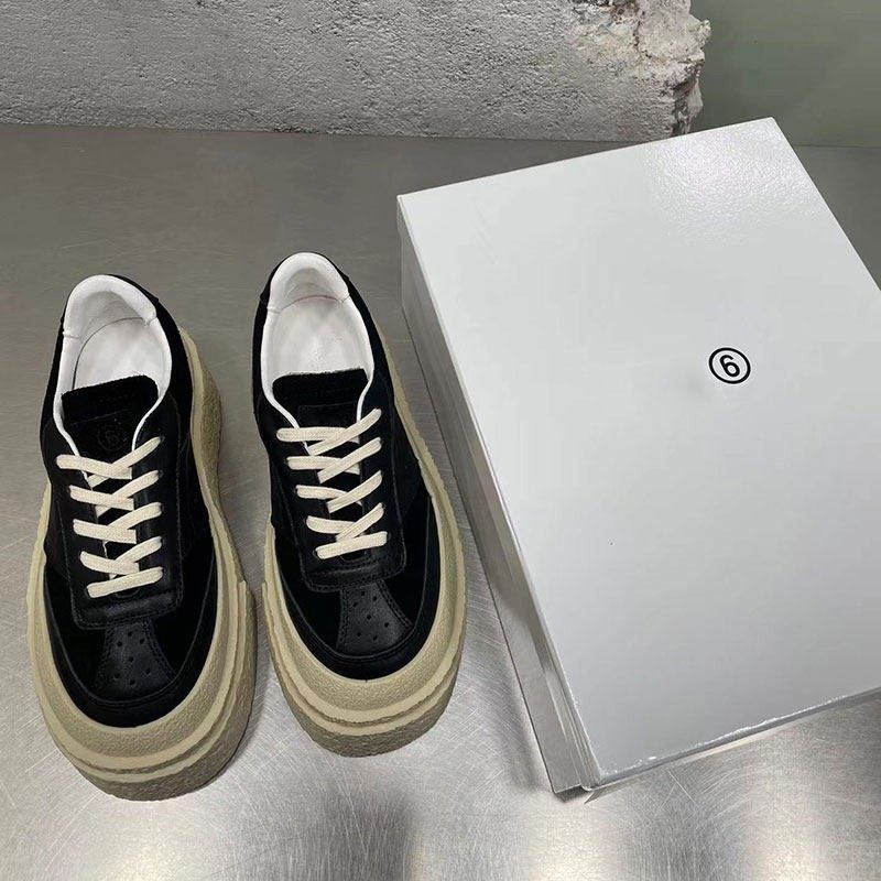 厚底老爹鞋男女情侣款2025年欧美春夏新款真皮拼色中跟时尚休闲鞋,女鞋,老爹鞋,淘宝优惠券,粉丝福利购,淘宝优惠卷