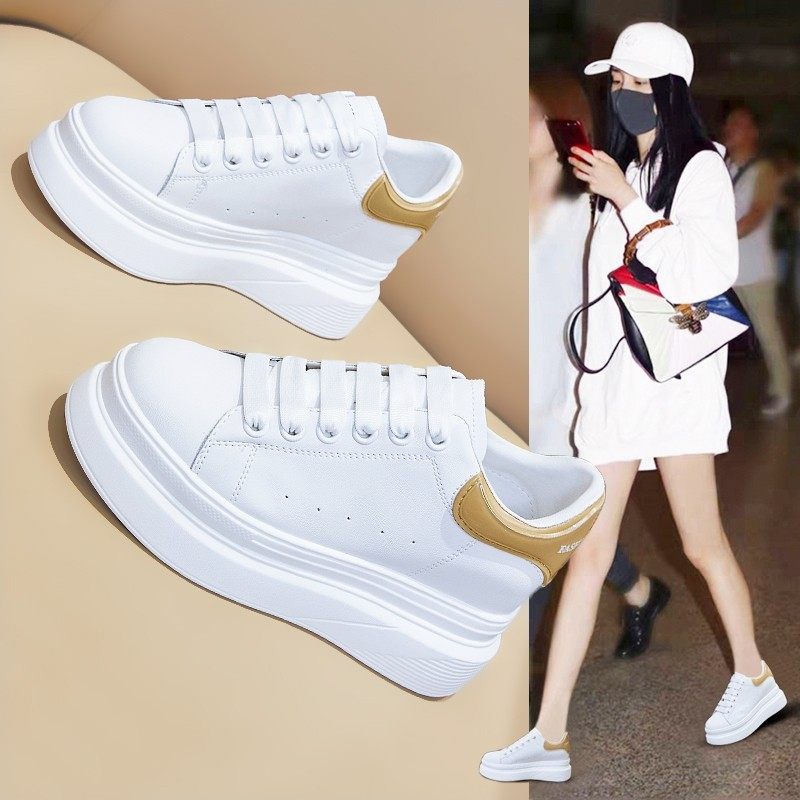 【8厘米】内增高小白鞋女厚底运动牛皮真皮休闲鞋春夏爆款小个子,女鞋,时尚休闲鞋,淘宝优惠券,粉丝福利购,淘宝优惠卷