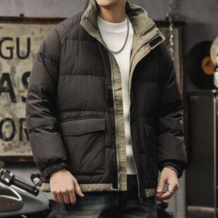 Madness Mdns Wruei冬季潮牌宽松休闲立领羽绒服工装加厚保暖外套