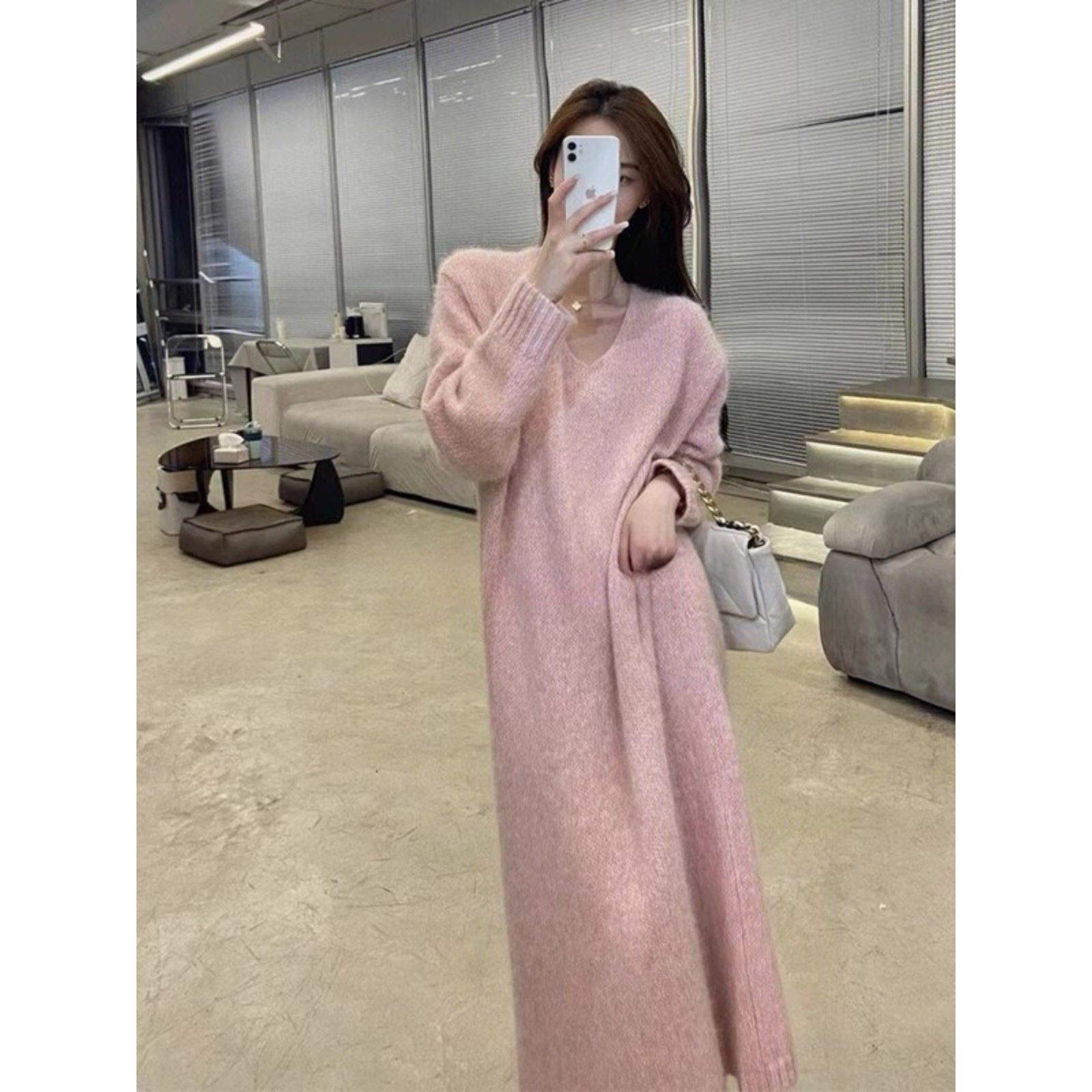 欧洲站秋冬季新款高级感超好看粉色毛衣裙2025气质名媛针织连衣裙,女装/女士精品,连衣裙,淘宝优惠券,粉丝福利购,淘宝优惠卷