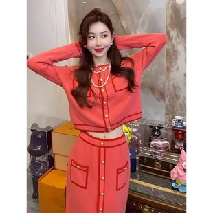 半身裙子超好看小洋装 2025洋气减龄网红针织衫 套裙 新款 欧洲站秋装