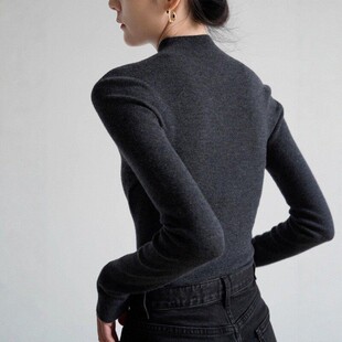 打底上衣女士内搭针织衫 羊毛修身 Dsyle秋冬半高领长袖 法国Rouje