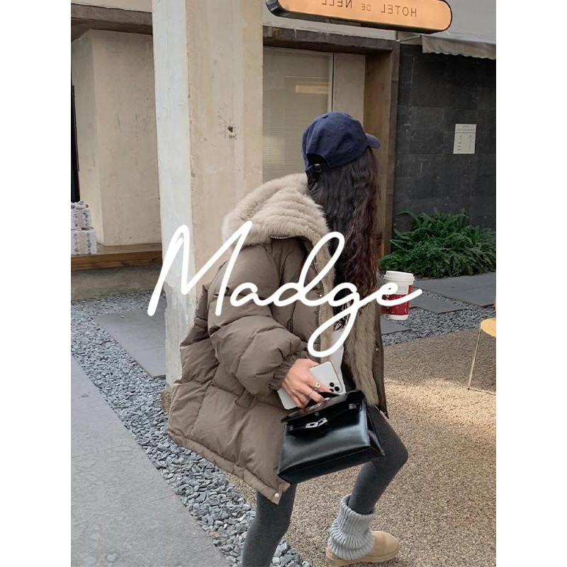 首尔入冬S.andro Madge 90白鹅绒设计感小众加厚保暖羽绒服女外套