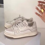 2025秋季 新款 厚底百搭做旧擦色时尚 欧洲站女鞋 百搭运动覆古小白鞋