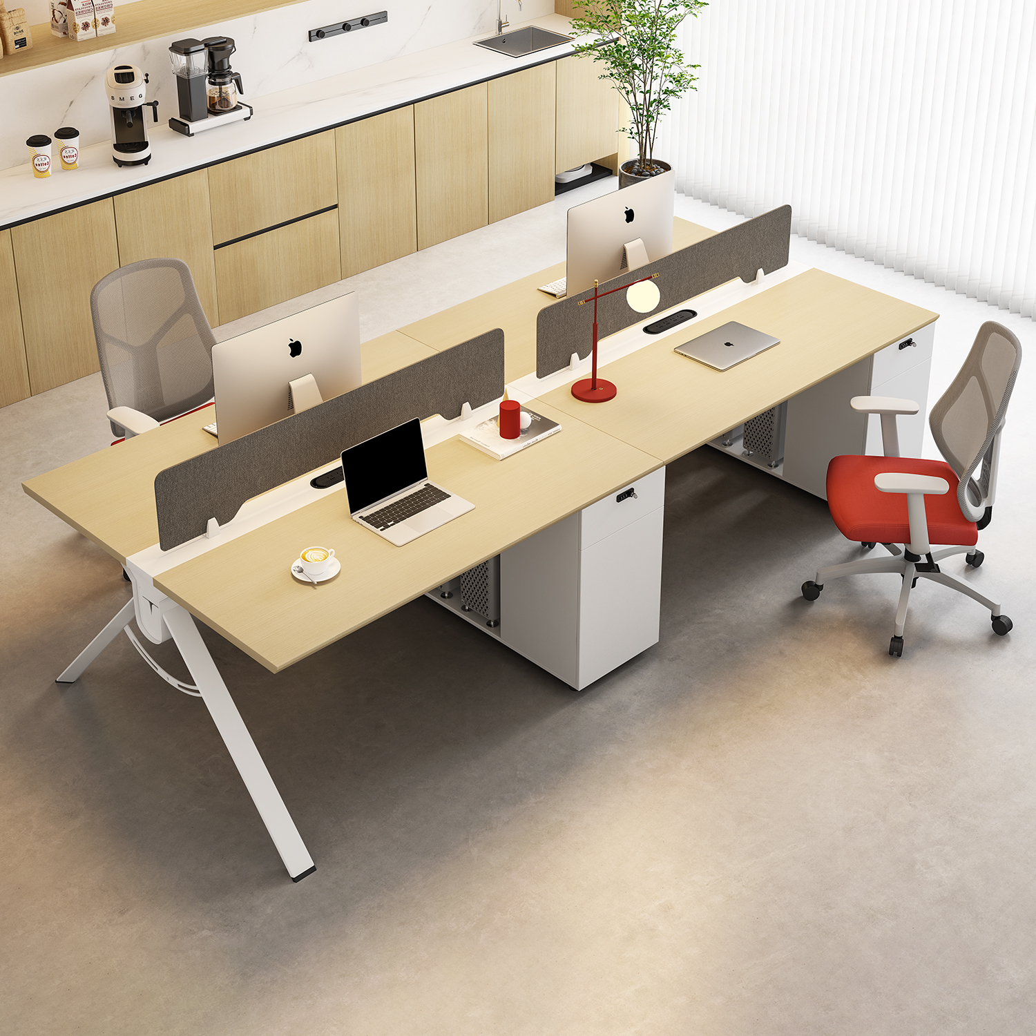 办公桌椅组合双两4四6人位