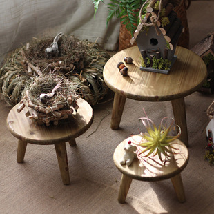 木质迷你小板凳小凳子装饰摆件花园庭院阳台杂货拍摄道具创意个性