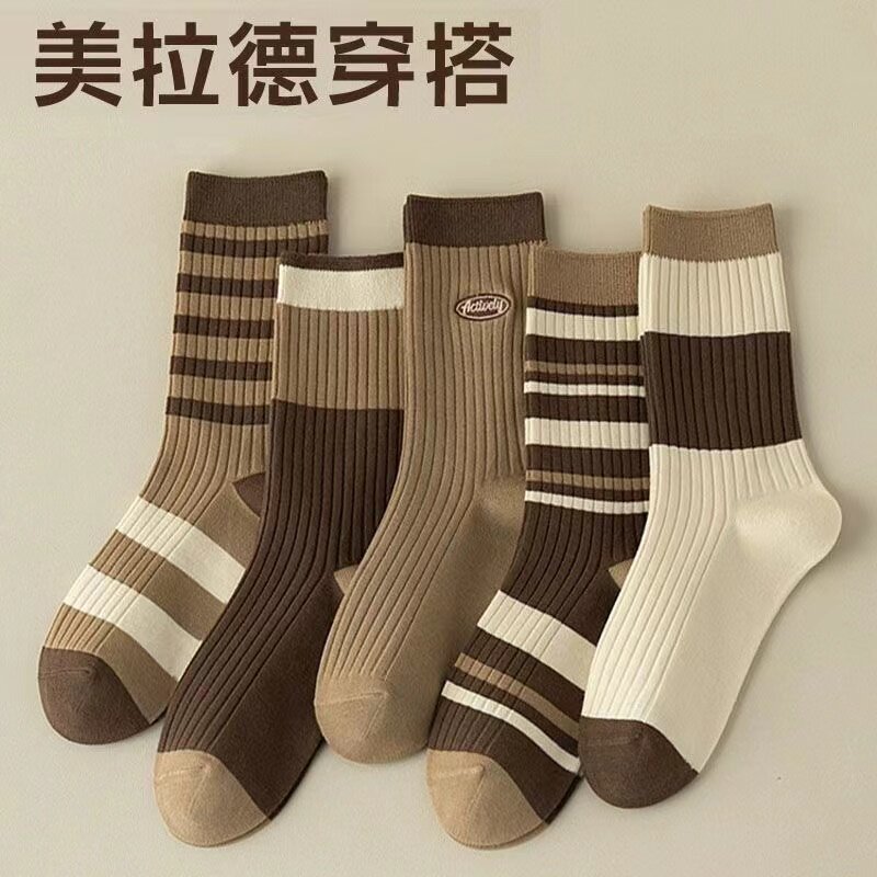 ins点子袜女秋冬中筒卡通长袜可爱少女学生保暖百搭袜子